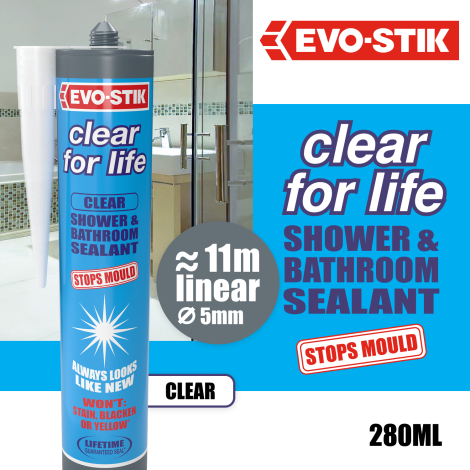 EVO-STIK Clear for Life Shower & Bathroom Sealant