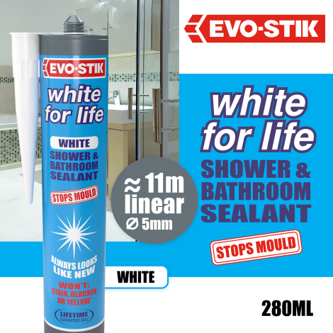 EVO-STIK White for Life Shower & Bathroom Sealant