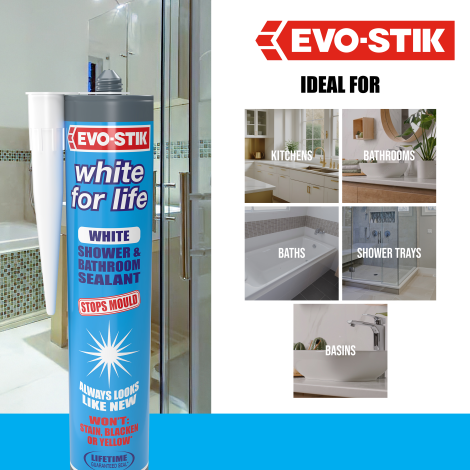 EVO-STIK White for Life Shower & Bathroom Sealant
