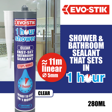 EVO-STIK 1 Hour Shower Bathroom Sealant White