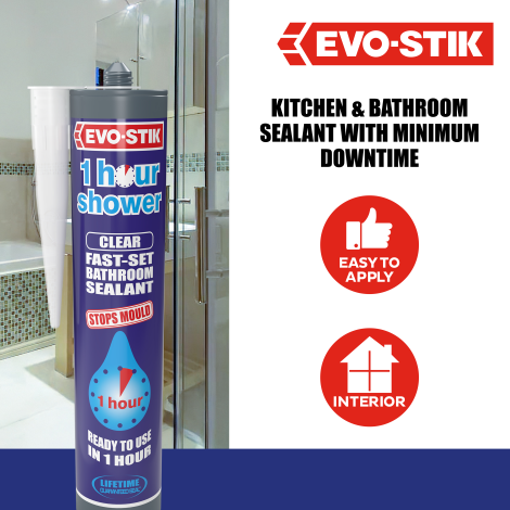 EVO-STIK 1 Hour Shower Bathroom Sealant White