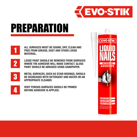 EVO-STIK Liquid Nails Interior | Liquid Nails Adhesive Prep