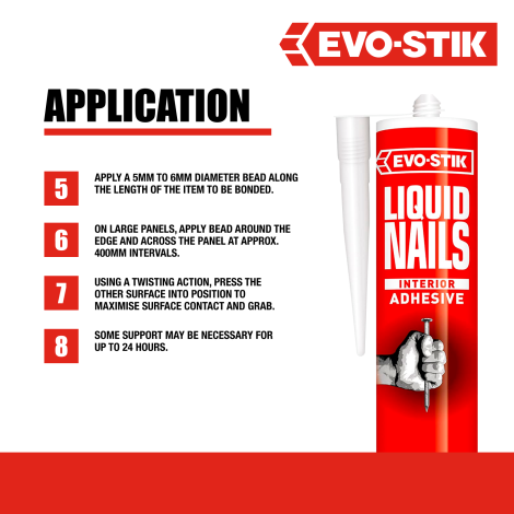 EVO-STIK Liquid Nails Interior | Liquid Nails Adhesive App