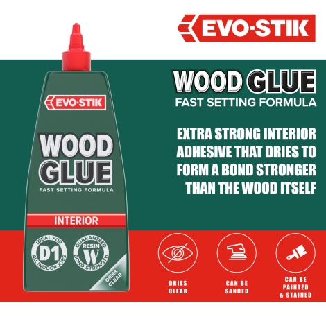EVO-STIK Wood Glue - Interior, Extra Strong, Fast Setting