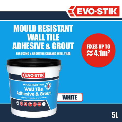 EVO-STIK Mould Resistant Wall Tile Adhesive & Grout - coverage