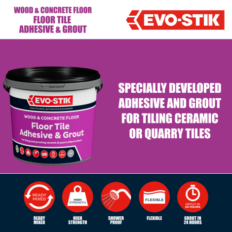 EVO-STIK Wood & Concrete Floor Tile Adhesive & Grout