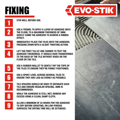 EVO-STIK Wood & Concrete Floor Tile Adhesive & Grout
