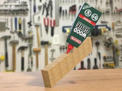 Applying EVO-STIK Wood Glue Interior to a timber joint for strong woodworking and joinery assembly