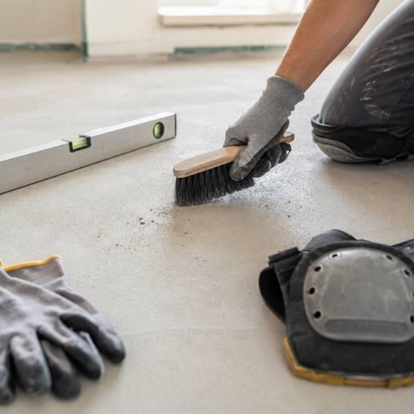 UK How to tile a floor using powder step 1