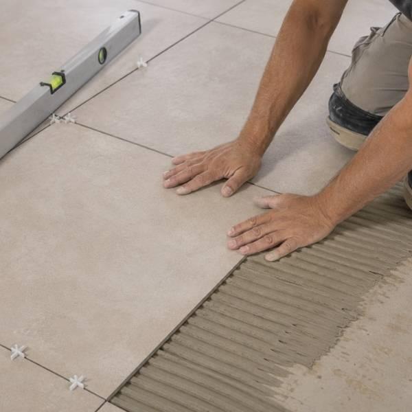 UK How to tile a floor using powder step 5