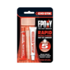 EVO-STIK Epoxy Rapid two-part adhesive retail packaging with 2 x 15ml tubes